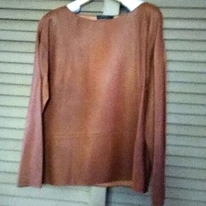 POLO RALPH LAUREN LEATHER  100% lamb leather long sleeve topNWT